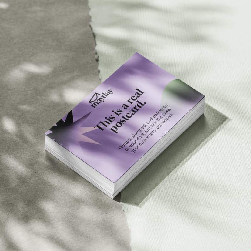 Example branded postcard